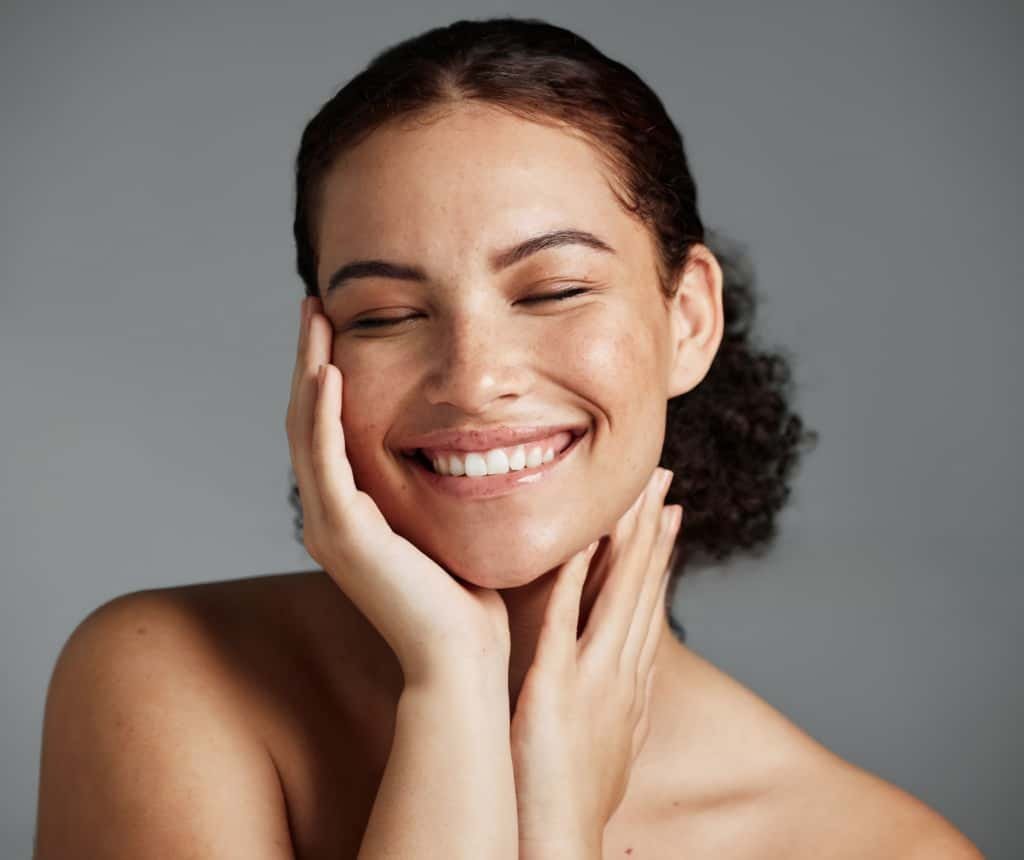 front page, smiling woman